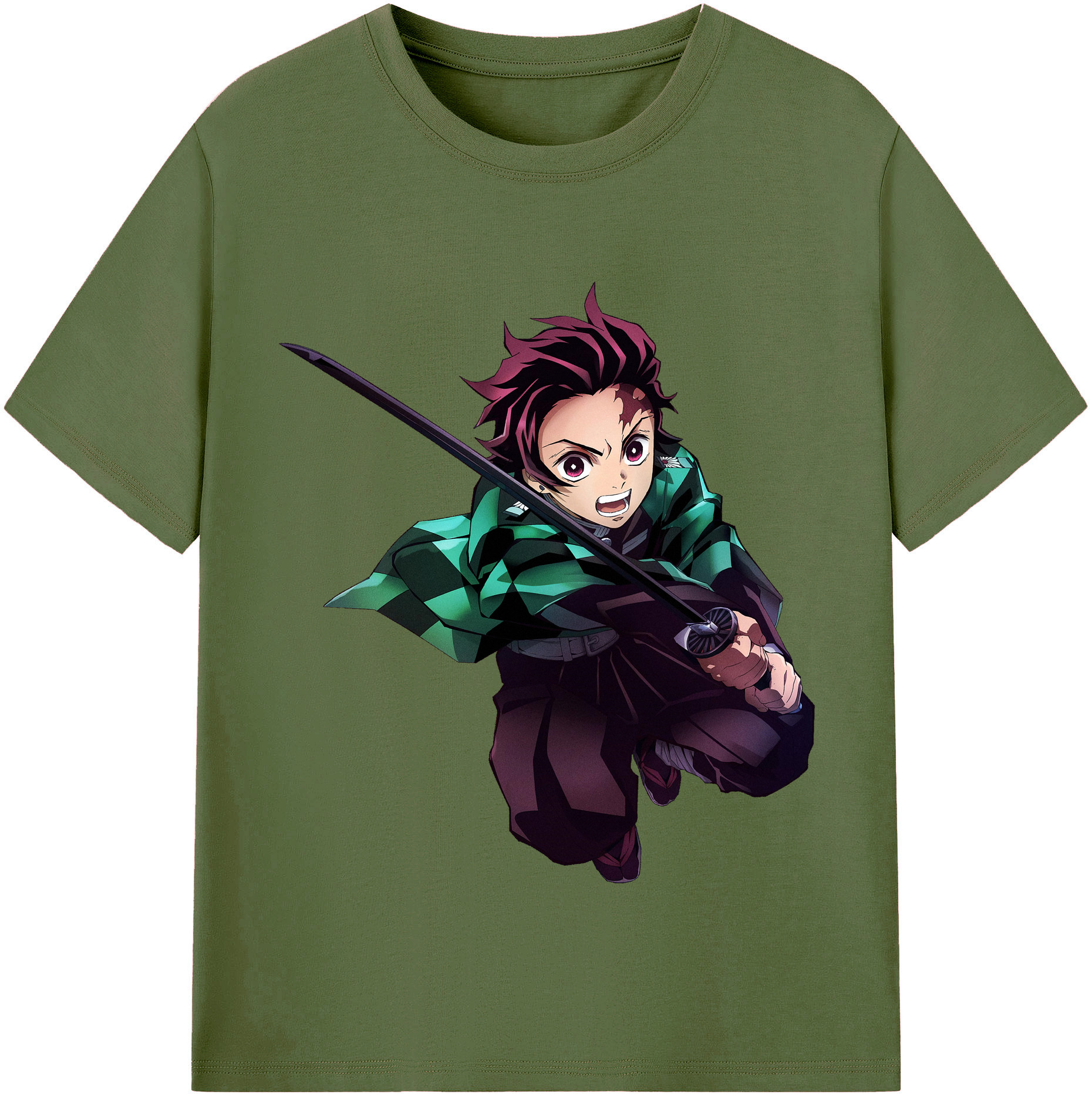 （画像用） 鬼滅の刃 竈門 炭治郎／かまど たんじろう Kamado Tanjirou 綿100％半袖Tシャツ（フロントプリント）